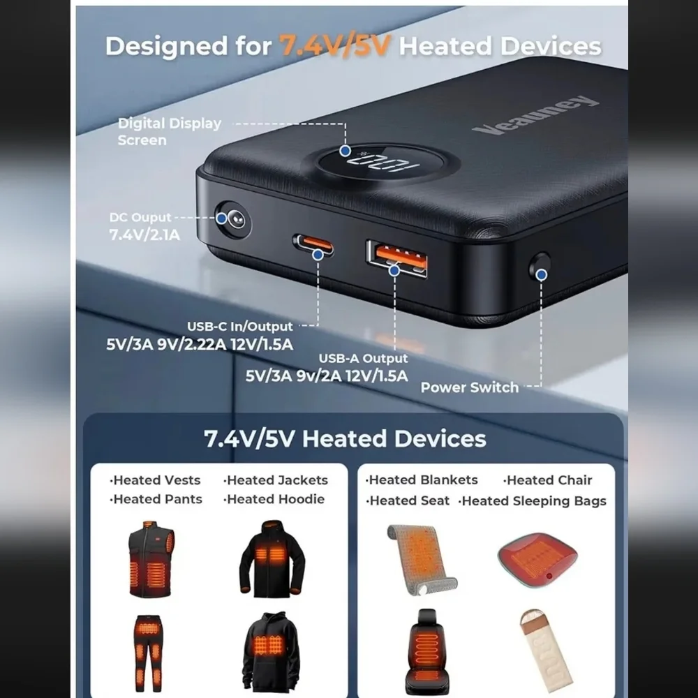 Heated Jacket Batter Pack/ Power Bank